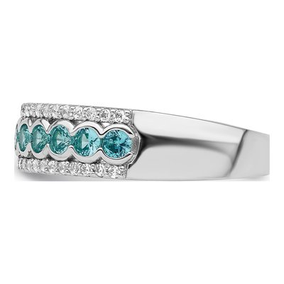 Sterling Silver CZ Aqua Ring – view 5