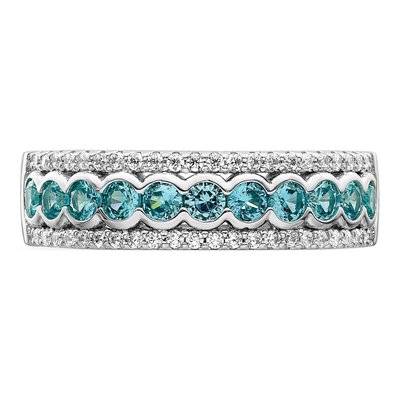 Sterling Silver CZ Aqua Ring – view 6