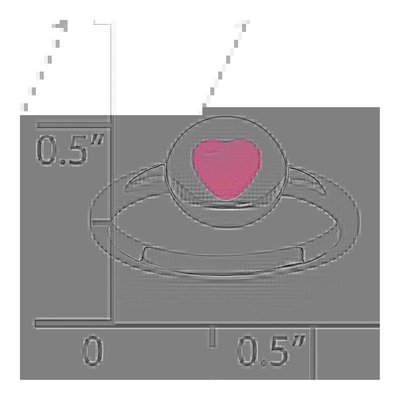 Sterling Silver Girls' Pink Enamel Heart Ring – view 6
