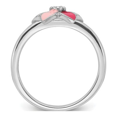 Sterling Silver CZ Girl's Flower Ring – view 3