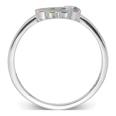 Sterling Silver Girl's Smiling Sun Ring – view 3
