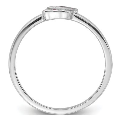 Sterling Silver Girl's Enamel Cat Ring – view 3