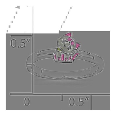 Sterling Silver Girl's Enamel Cat Ring – view 6
