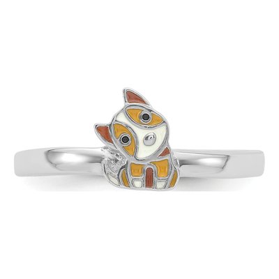 Sterling Silver Girls' Enamel Dog Ring – view 5
