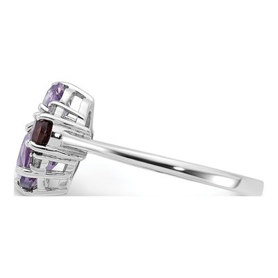 Sterling Silver Amethyst & White Topaz Multi-Gemstone Ring – view 3