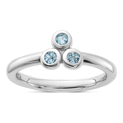 Sterling Silver Swiss Blue Topaz Ring