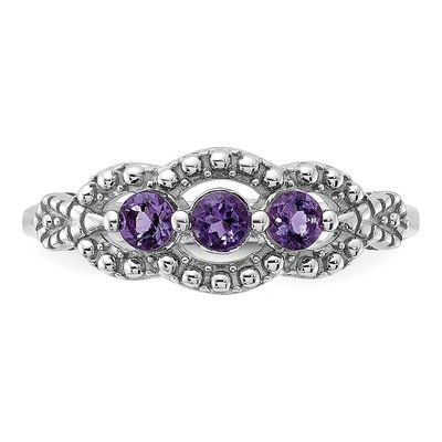 Sterling Silver Amethyst Ring – view 4