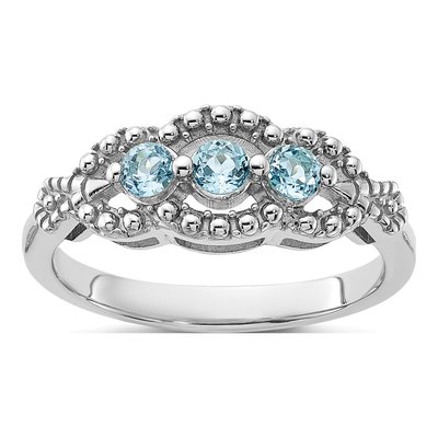 Sterling Silver Swiss Blue Topaz Ring