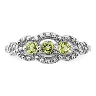 Sterling Silver Peridot Ring – view 4