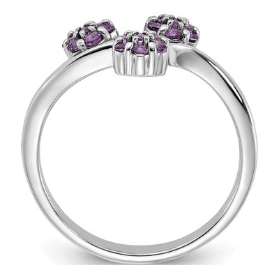Sterling Silver Amethyst Flowers Ring – view 2