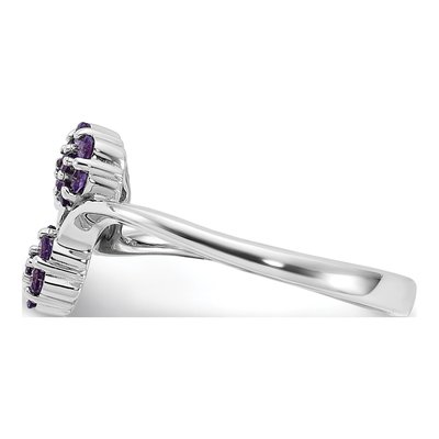 Sterling Silver Amethyst Flowers Ring – view 3