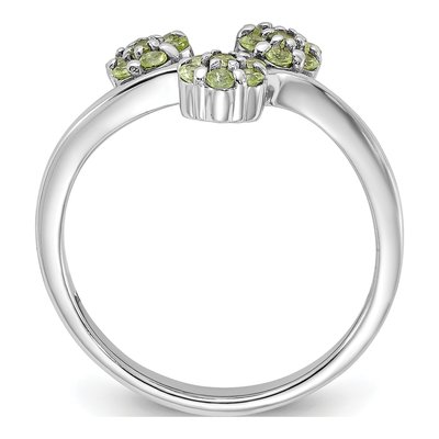 Sterling Silver Peridot Flower Ring – view 2