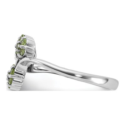 Sterling Silver Peridot Flower Ring – view 3