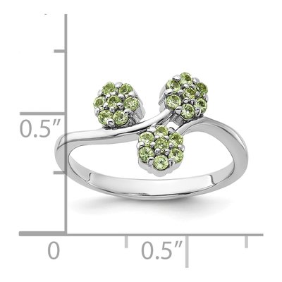 Sterling Silver Peridot Flower Ring – view 5