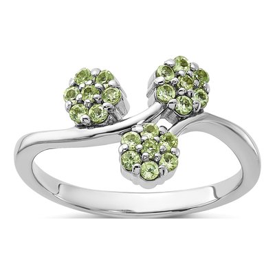Sterling Silver Peridot Flower Ring
