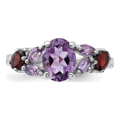 Sterling Silver Amethyst & Garnet Multi-Gemstone Ring – view 5