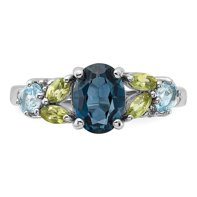 Sterling Silver London Blue Topaz & Swiss Blue Topaz Lt Ring – view 5