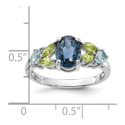 Sterling Silver London Blue Topaz & Swiss Blue Topaz Lt Ring – view 6