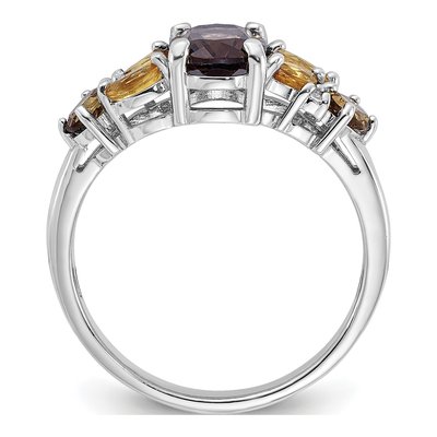Sterling Silver Smoky Quartz & Citrine Multi-Stone Ring – view 4