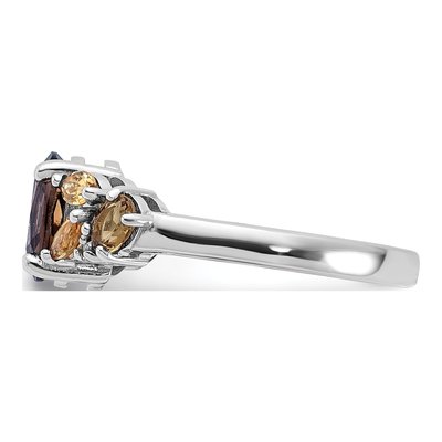 Sterling Silver Smoky Quartz & Citrine Multi-Stone Ring – view 5