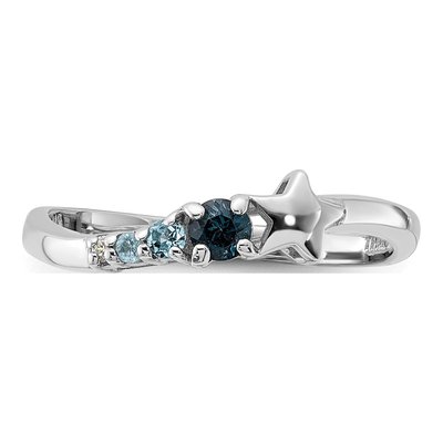 Sterling Silver London Blue Topaz & Swiss Blue Topaz Star Ring – view 5