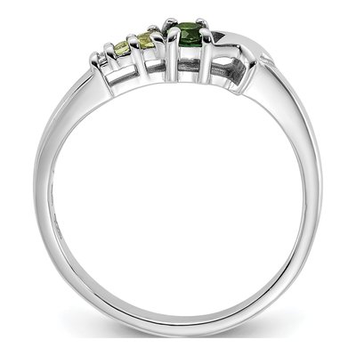 Sterling Silver Peridot & CZ Chrome Diopside Star Ring – view 2