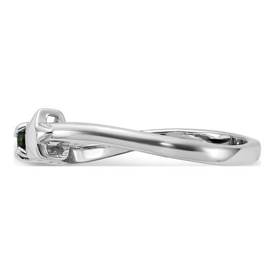Sterling Silver Peridot & CZ Chrome Diopside Star Ring – view 3