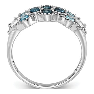 Sterling Silver London Blue Topaz & Swiss Blue Topaz Lt Ring – view 3