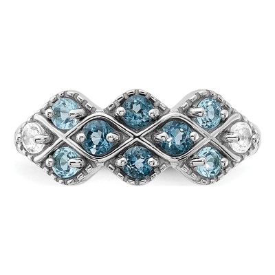 Sterling Silver London Blue Topaz & Swiss Blue Topaz Lt Ring – view 5