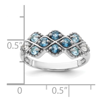 Sterling Silver London Blue Topaz & Swiss Blue Topaz Lt Ring – view 6
