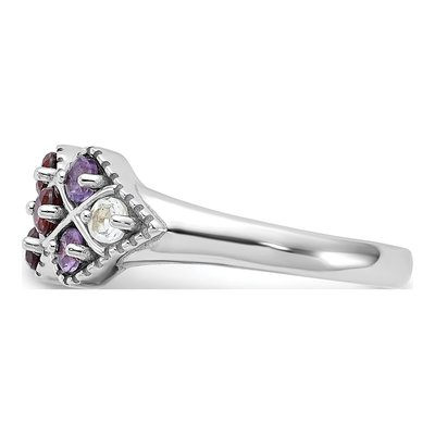 Sterling Silver Garnet & Amethyst Ring – view 4