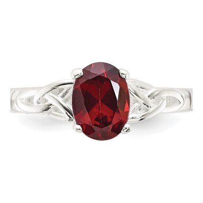 Sterling Silver Garnet Natural Ring – view 5
