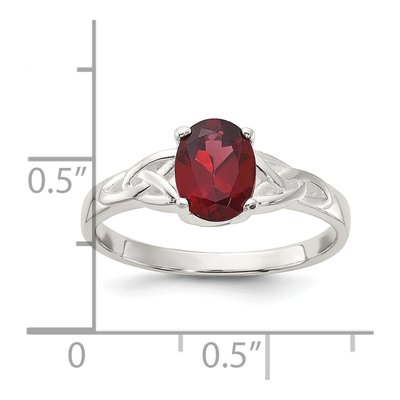 Sterling Silver Garnet Natural Ring – view 6