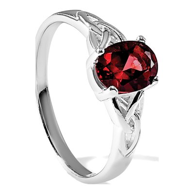 Sterling Silver Garnet Natural Ring – view 8