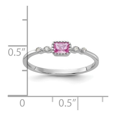 Sterling Silver Pink Sapphire Ring – view 6