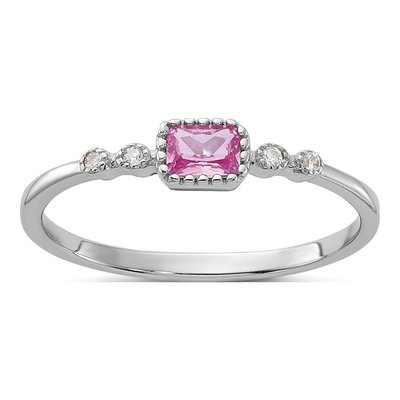 Sterling Silver Lab-Created Sapphire Ring