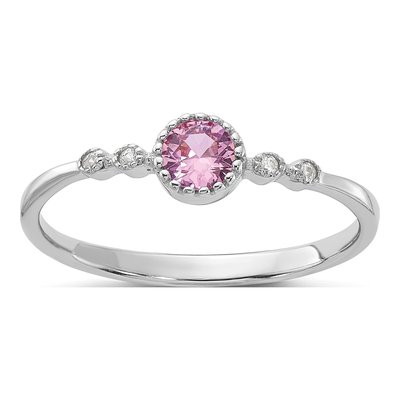 Sterling Silver Lab-Created Sapphire Ring
