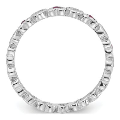 Sterling Silver Lab-Created Ruby & Lab-Created Sapphire Heart Ring – view 3