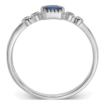Sterling Silver Lab-Created Sapphire Ring – view 2