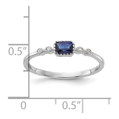 Sterling Silver Lab-Created Sapphire Ring – view 5
