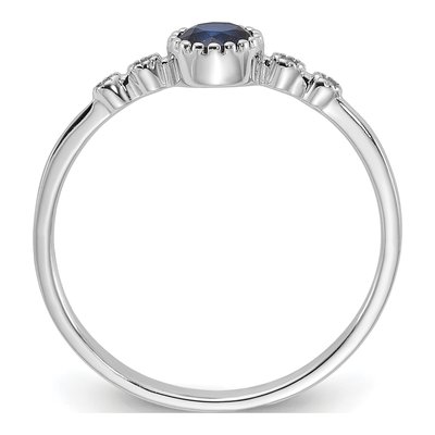 Sterling Silver Lab-Created Sapphire Ring – view 3