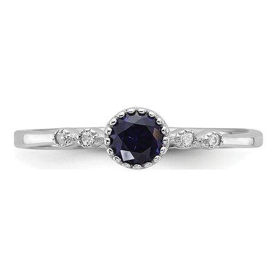 Sterling Silver Lab-Created Sapphire Ring – view 5