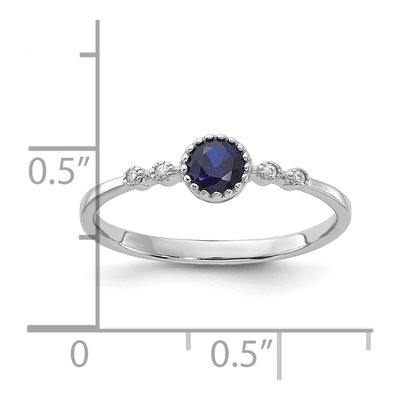 Sterling Silver Lab-Created Sapphire Ring – view 6