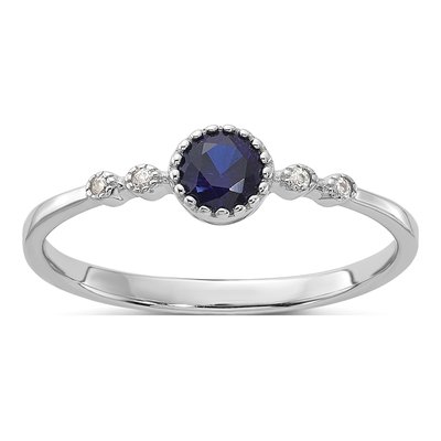 Sterling Silver Lab-Created Sapphire Ring