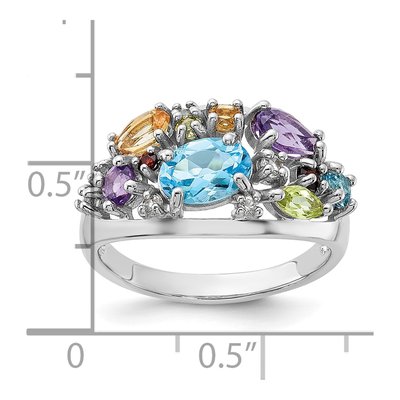 Sterling Silver Rainbow Multi Ring – view 5