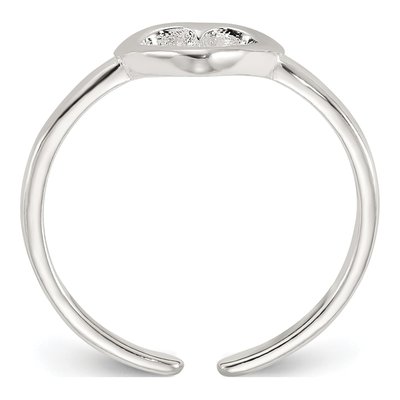 Sterling Silver Heart Toe Ring – view 3