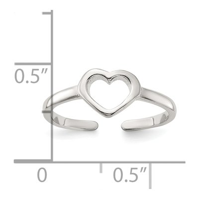 Sterling Silver Heart Toe Ring – view 6