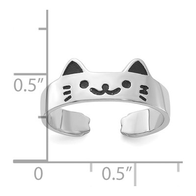 Sterling Silver Enameled Cat Adjustable Toe Ring – view 6