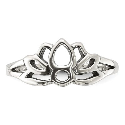 Sterling Silver Antiqued Lotus Toe Ring – view 5