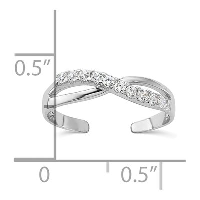 Sterling Silver CZ Toe Ring – view 6
